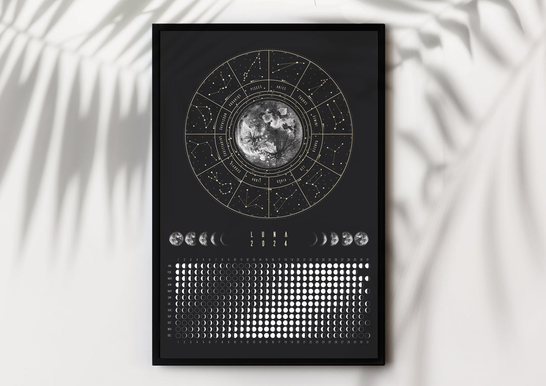 Mondphasenkalender 2024 ~ Hochformat