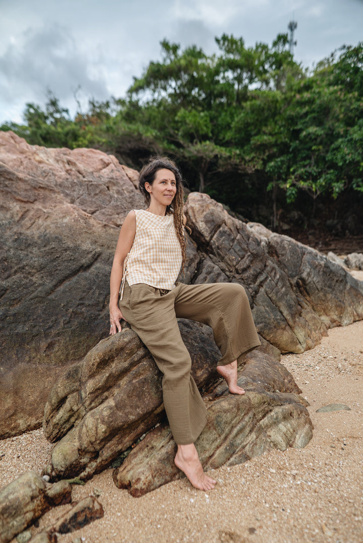 Bio-Musselin Hose ~ OLIVE