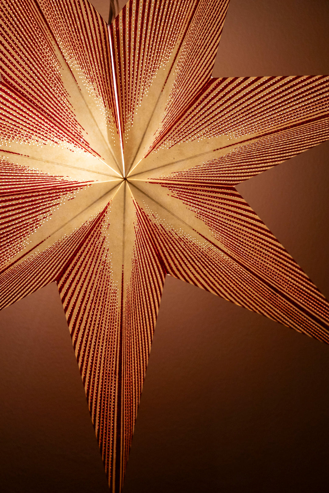 XL Glitzer Stern in WEISS-ROT