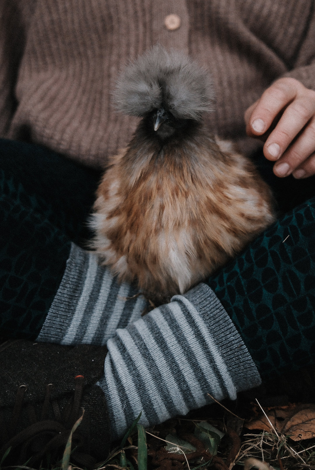 Superwarme Alpaka Socken gestreift grau/grau ~ 2 Paar