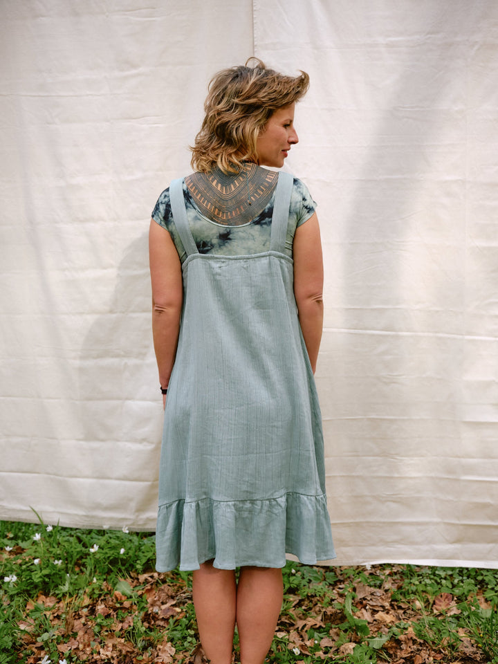 Musselin Kleid OCEAN in türkisblau, Sommerkleid, 100% Baumwolle, Vintagekleid