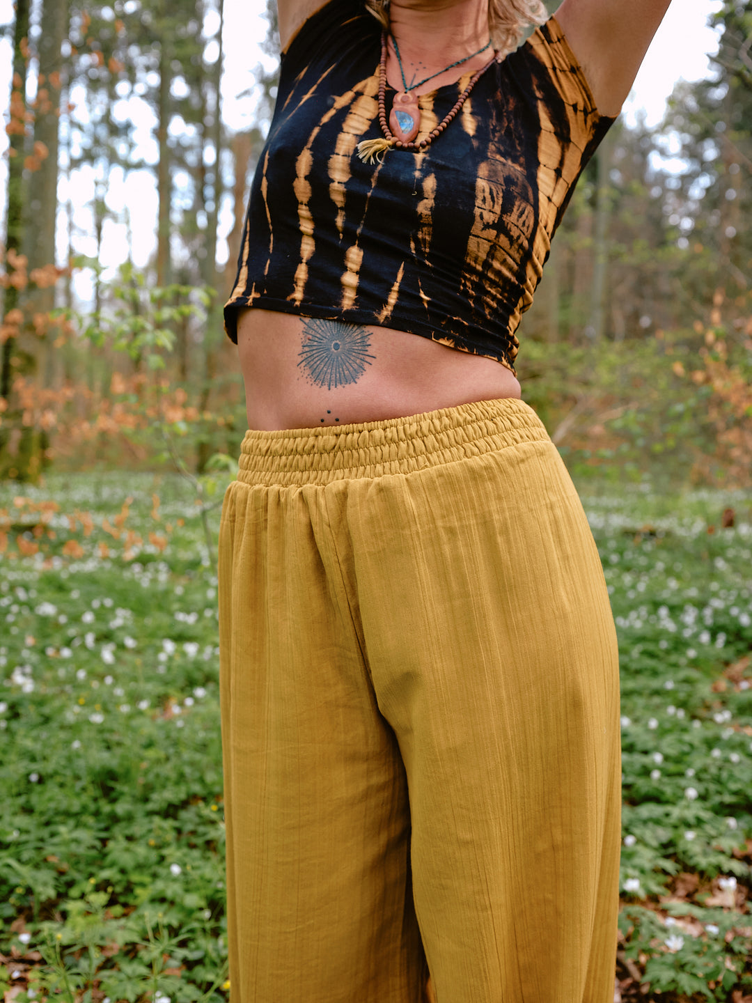 Musselin Maxi-Hose SOLEIL in senfgelb