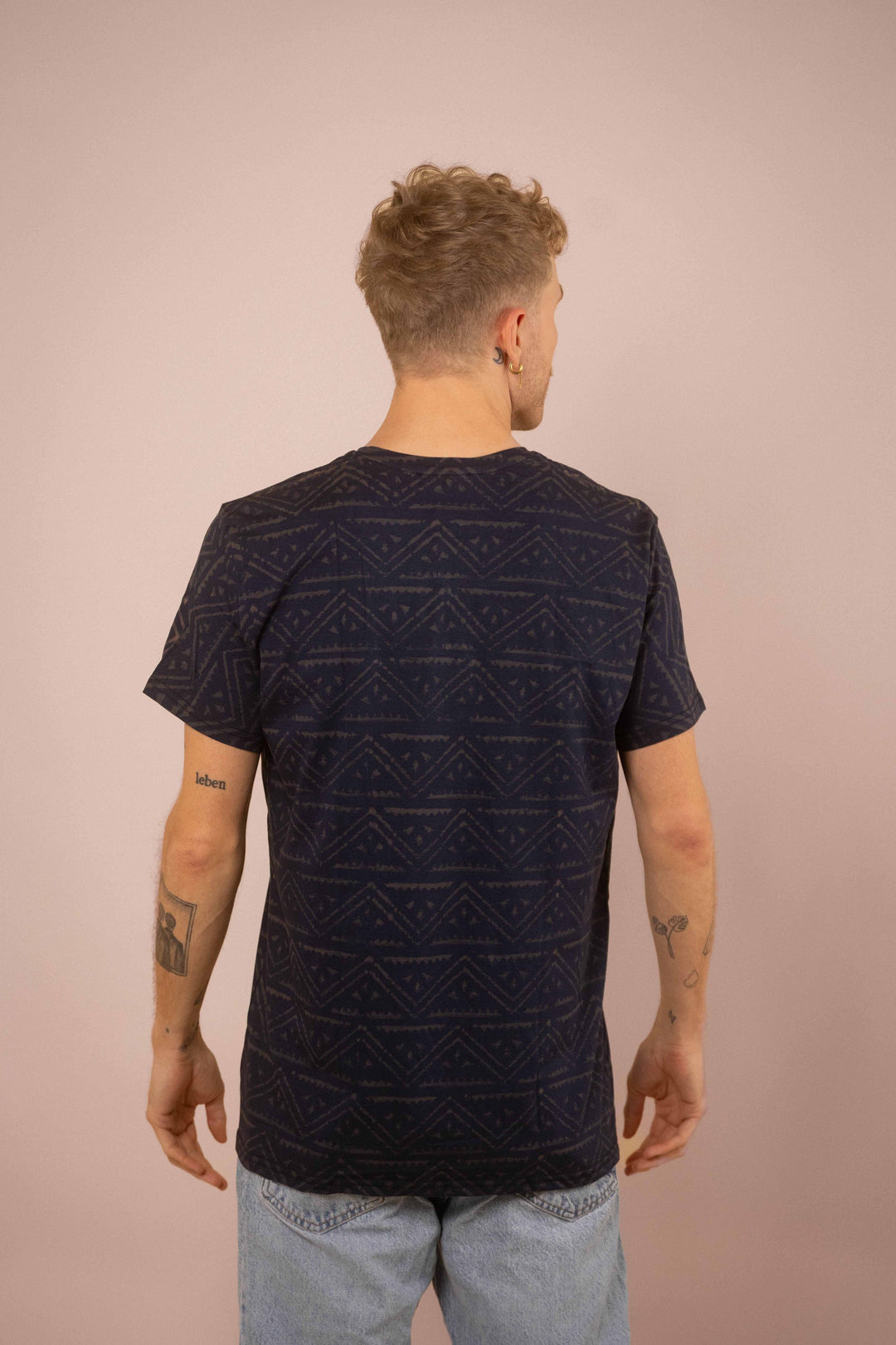 T-Shirt mit Blockprints blau-blau