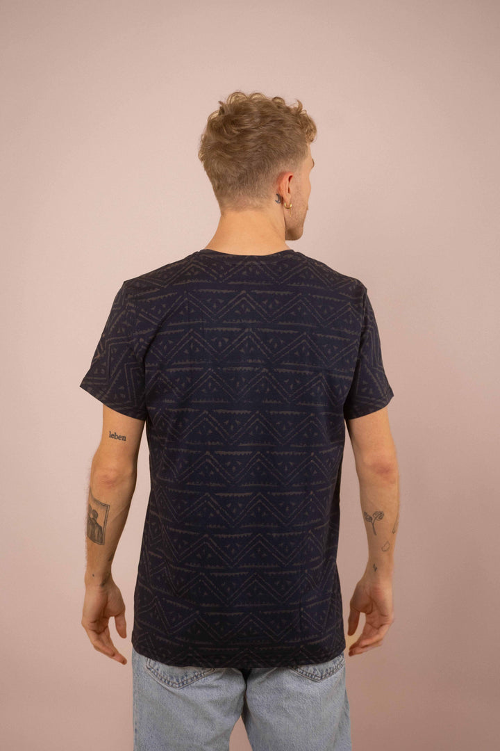 T-Shirt mit Blockprints blau-blau