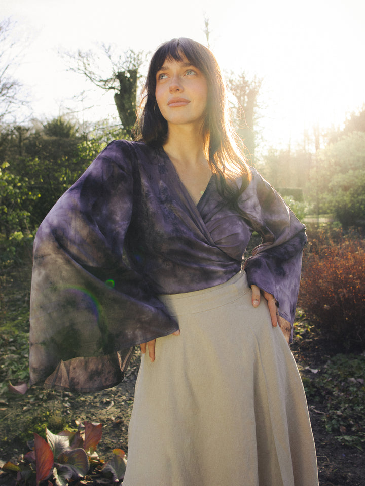 Wickelbluse BELLA in BATIK-GRAU