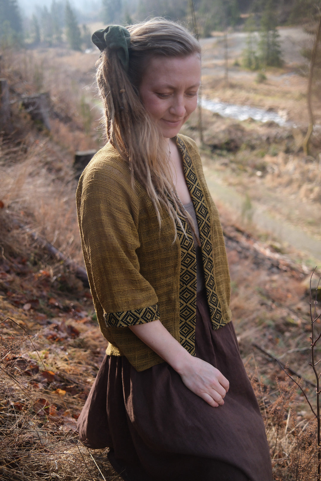 Mesh cardigan ~ Mustard