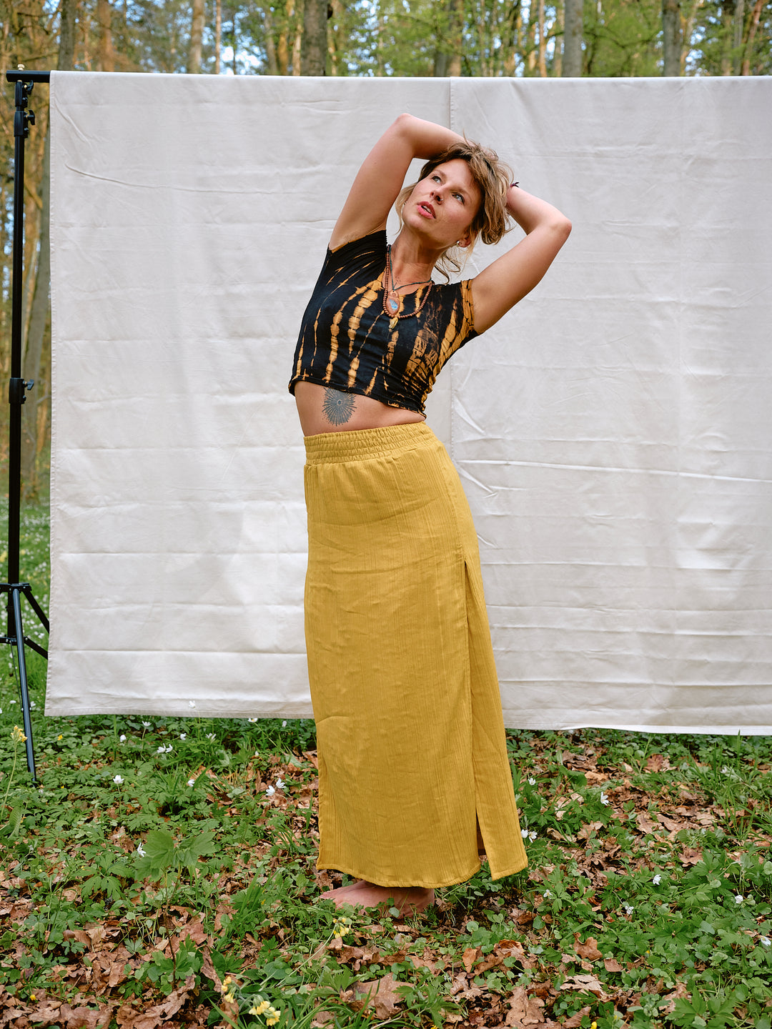 Musselin Rock Soleil in mustard yellow