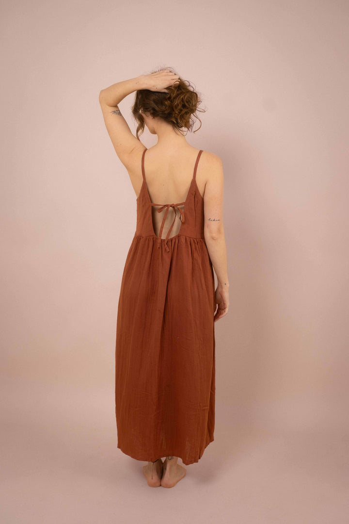 Kleid YOKO mit Knöpfen ~ Rost
