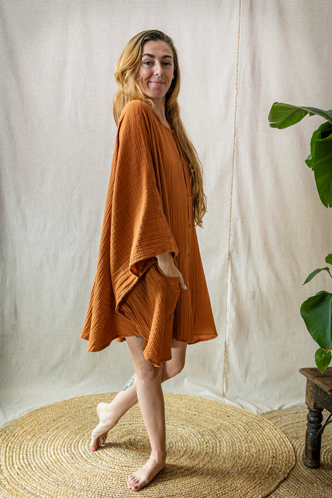 Musselin Poncho-Kleid ~ FIRE