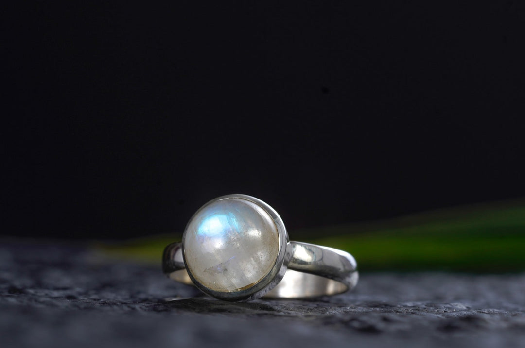 Ring ~ VOLLMOND ~ Sterling Silber ~ Mondstein ~ Edelstein Weiß ~ Stein der Weiblichkeit ~ Heilstein