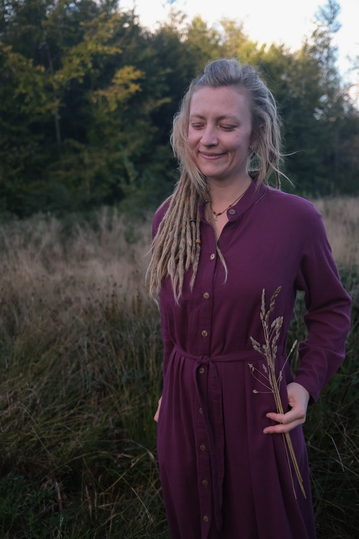 Maxi Kleid CARA ~ AUBERGINE