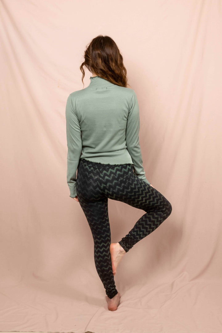 Wintertop, Mini, türkis, Grün, Stehkragen, Rollkragen, Wintersport, Feinrip Langsleeve, Langärmliges Shirt