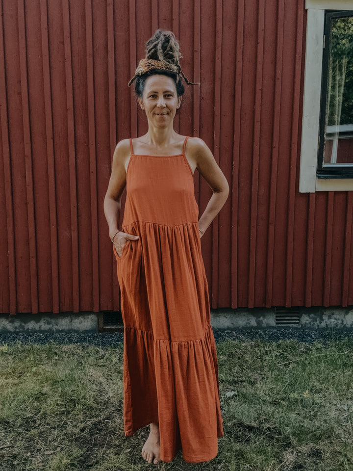 Boho Kleid ~ LIVIA Rostrot