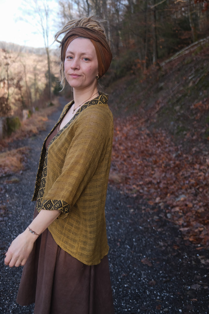 Mesh cardigan ~ Mustard