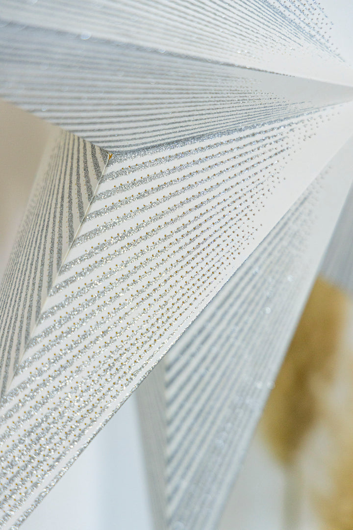 XL Glitzer Stern in WEISS-SILBER