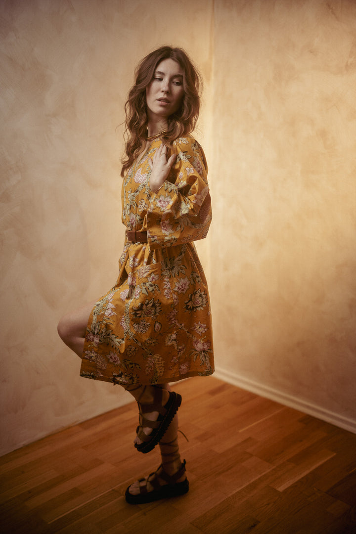 Kimono, Leichter Bademantel, dünner Morgenmantel, lange Bluse, Longewear, aus Buamwolle