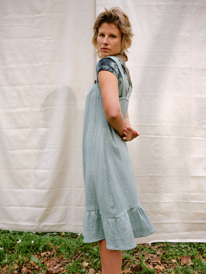 Musselin Kleid OCEAN in türkisblau, Sommerkleid, 100% Baumwolle, Vintagekleid