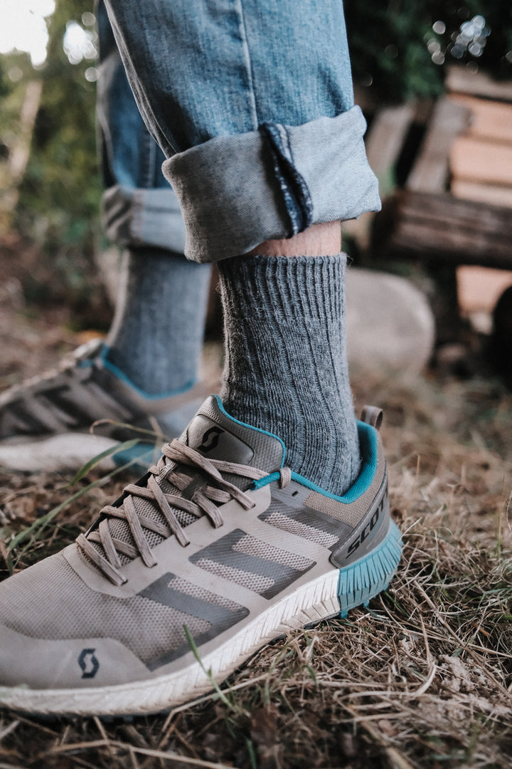 Superwarme Alpaka Socken grau + Anthrazit ~ 2 Paar