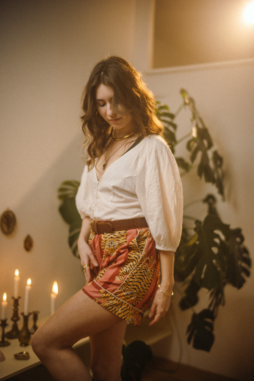 Stylisches Pyjama Set, Tiger Print Schlafanzug, Kurze Nachtwäsche, Unisex Pyjama aus Baumwolle, Trendige Muster
