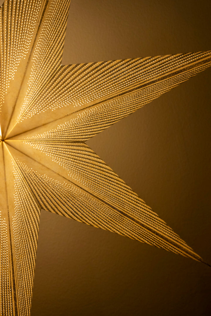 XL Glitzer Stern in WEISS-SILBER