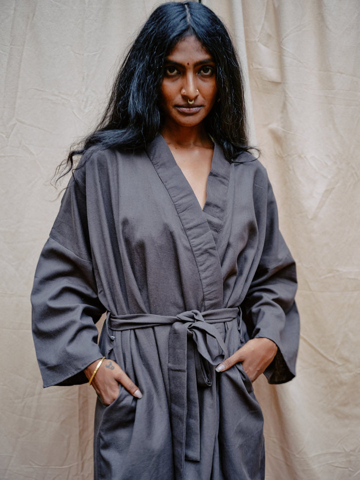 Kimono aus Baumwolle, Blau