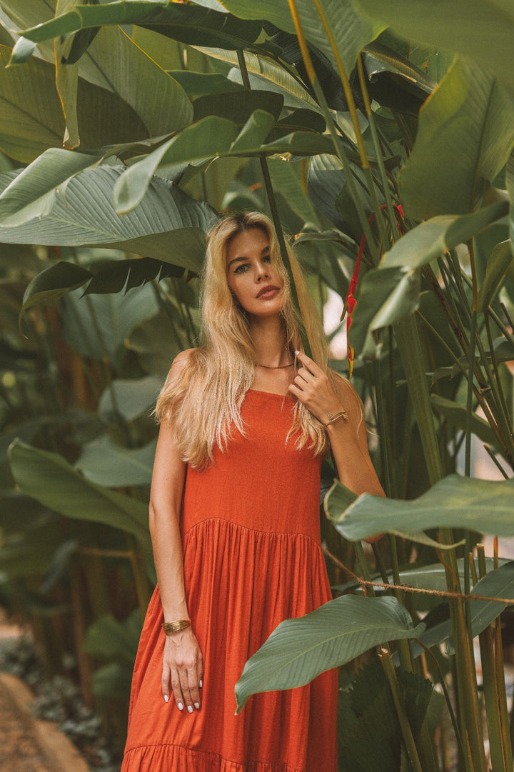Boho Kleid ~ LIVIA Rostrot