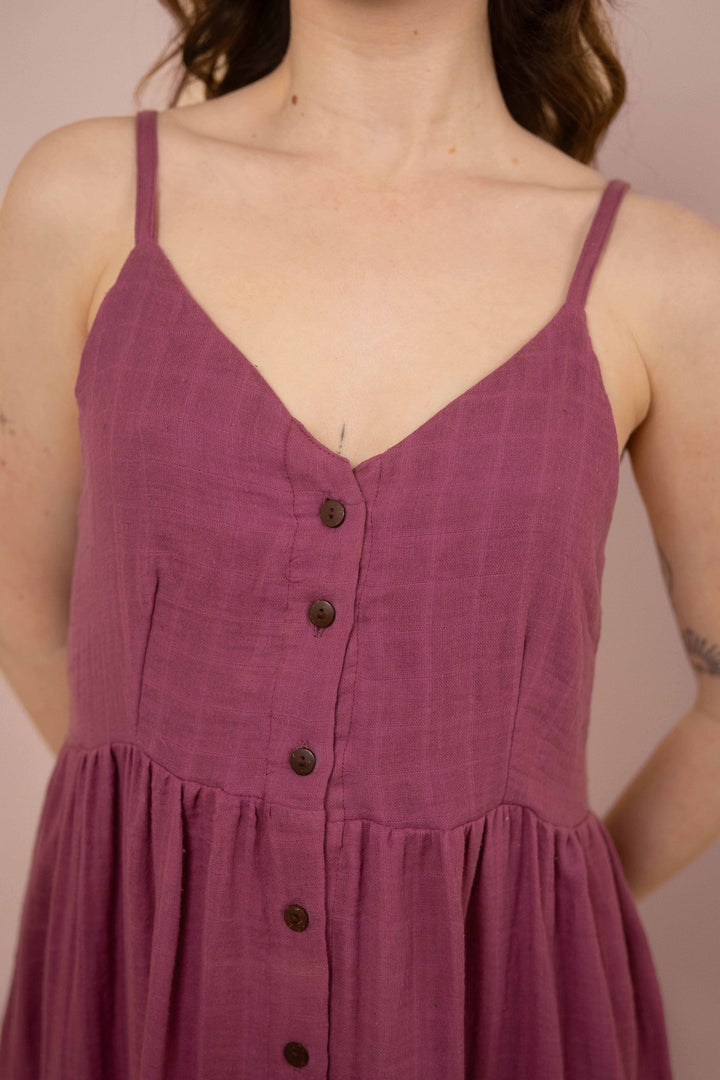 Kleid YOKO mit Knöpfen ~ Berry