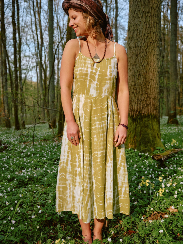 Batik Kleid FAIRY, Langes Blockprint-Keid ANEETA, Trägerkleid, Ärmellos, Sommerkleid, Maxikleid in Rot, Vintagekleid, Urlaubskleid, Strandkleid, 