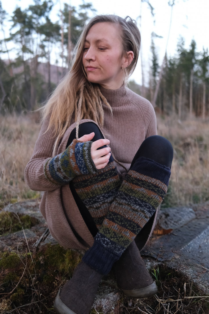 Beinstulpen mit Norwegermuster