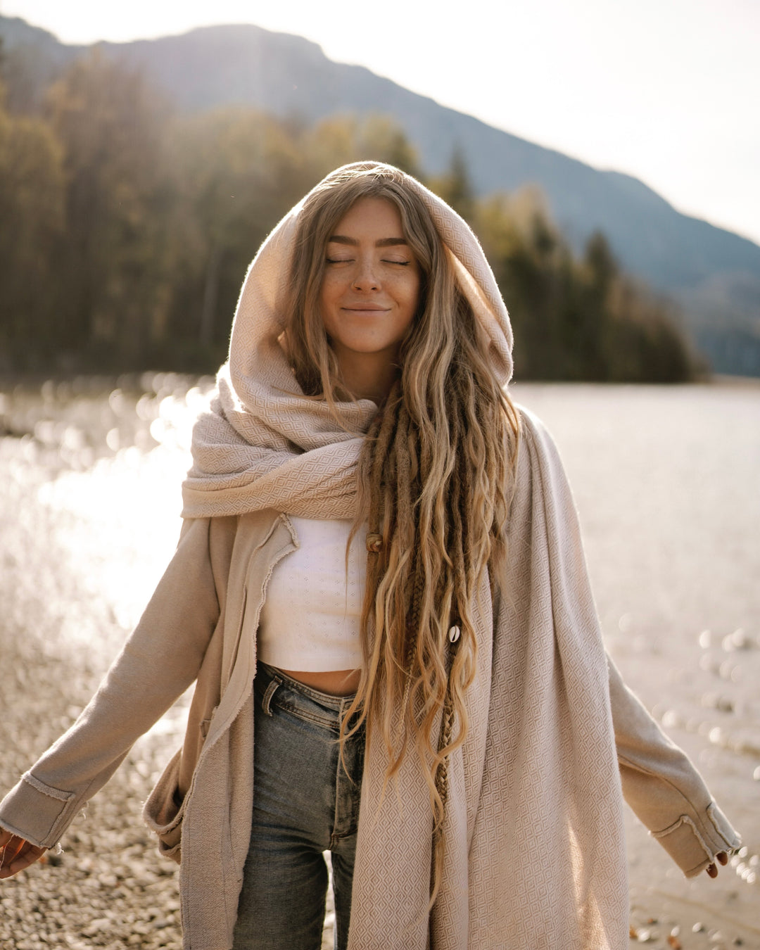 Decke aus 100% Kaschmir ~ DIAMOND BROWN