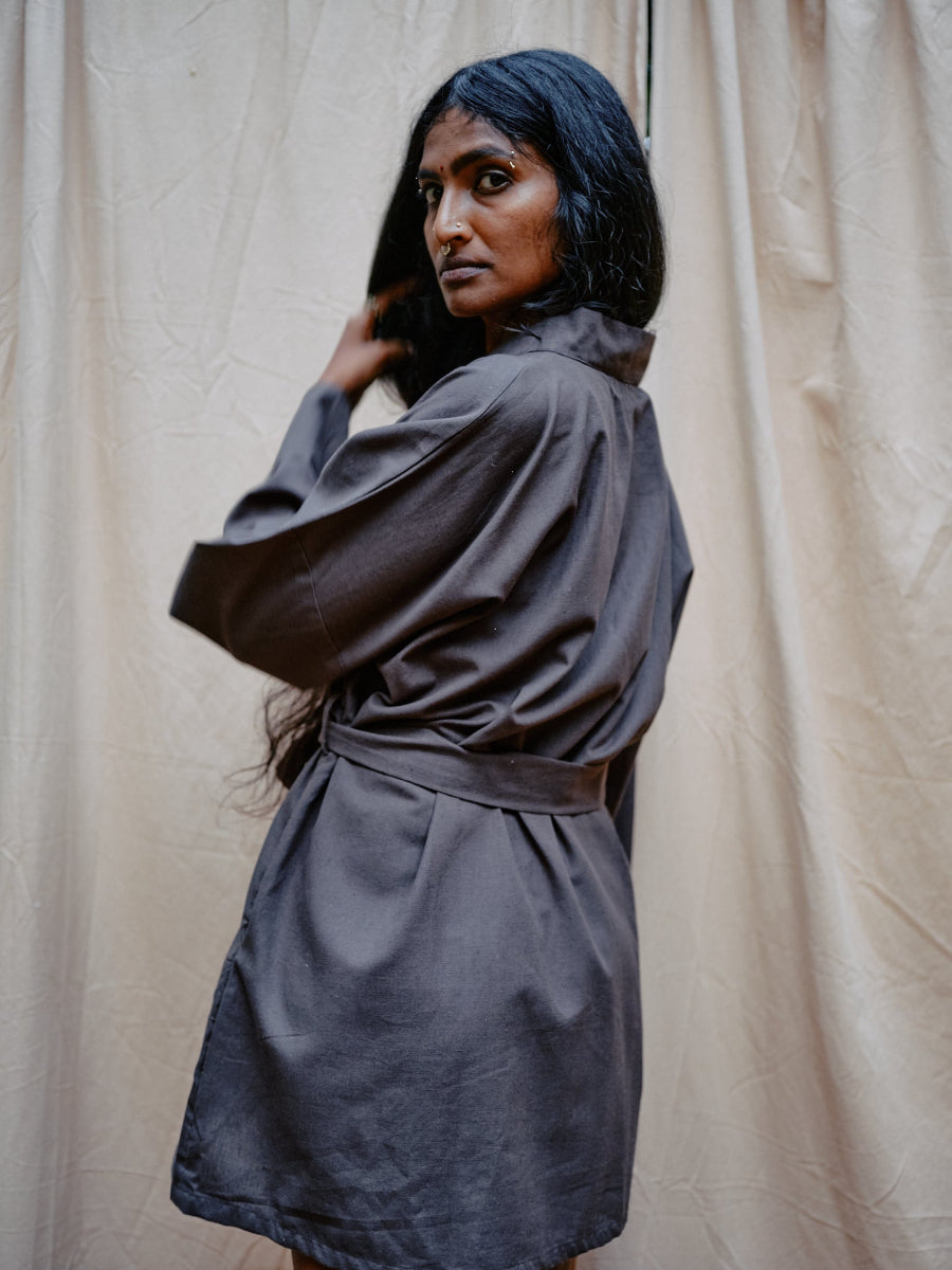 Kimono aus Baumwolle, Blau