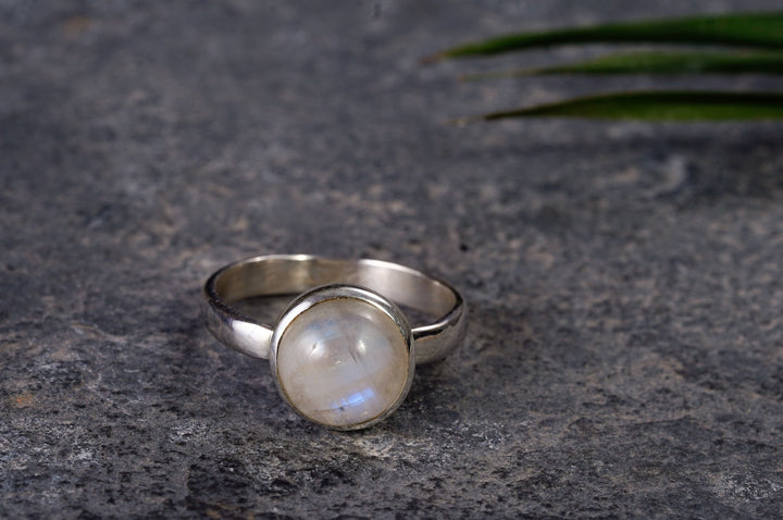 Ring ~ VOLLMOND ~ Sterling Silber ~ Mondstein ~ Edelstein Weiß ~ Stein der Weiblichkeit ~ Heilstein