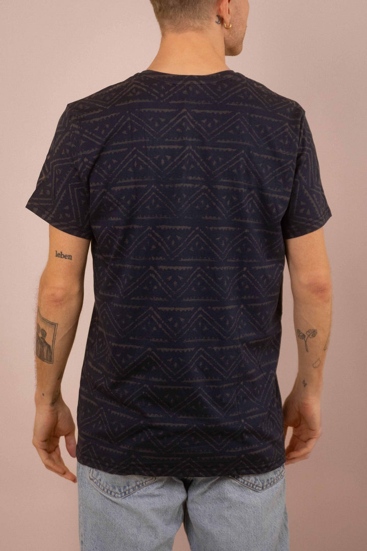 T-Shirt mit Blockprints blau-blau