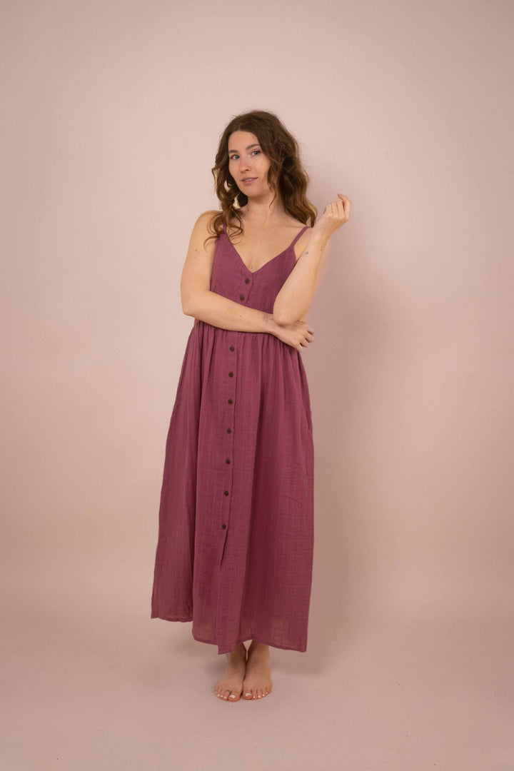 Kleid YOKO mit Knöpfen ~ Berry