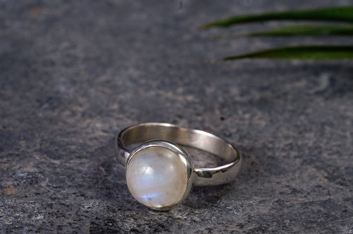 Ring ~ VOLLMOND ~ Sterling Silber ~ Mondstein ~ Edelstein Weiß ~ Stein der Weiblichkeit ~ Heilstein