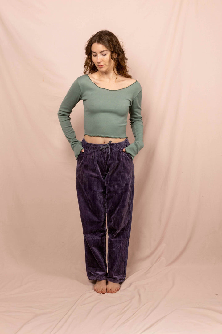 Feinripp Shirt, Longsleeve Top, Langärmlig es Oberteil in Mint Grün