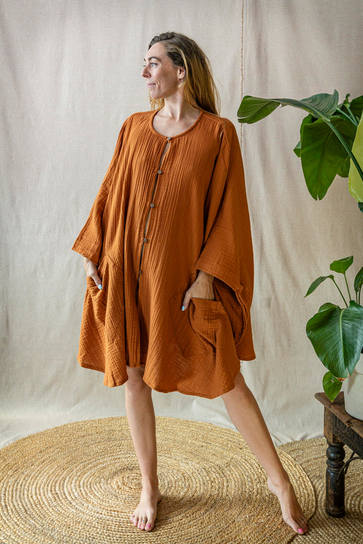 Musselin Poncho-Kleid ~ FIRE