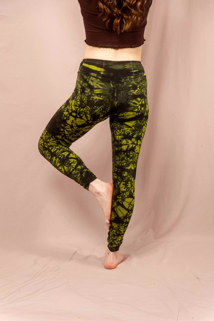 Leggins, Sportleggins, Farbig, grün Schwarz, Yogaleggins, yogafashion