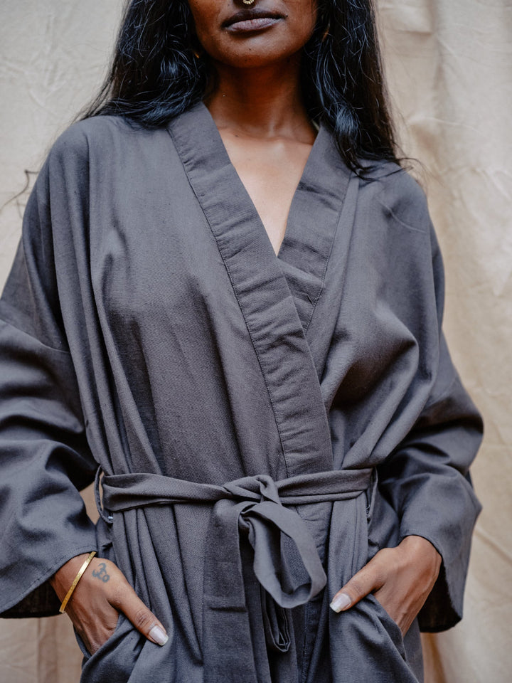 Kimono aus Baumwolle, Blau