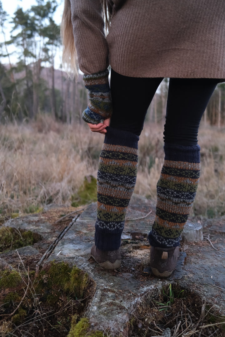 Beinstulpen mit Norwegermuster