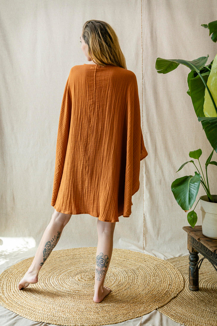Musselin Poncho-Kleid ~ FIRE