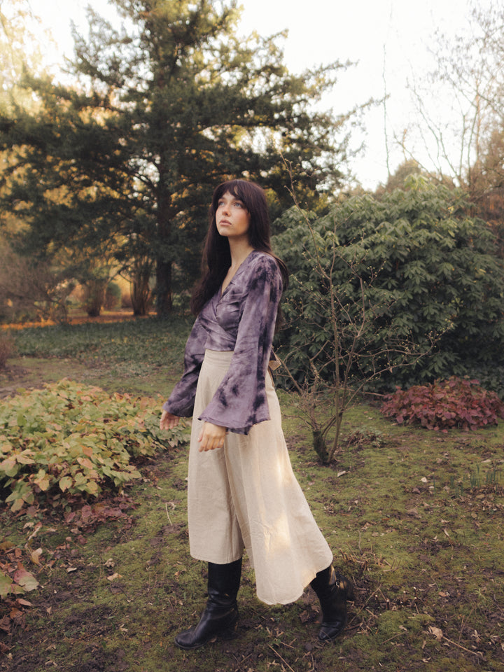 Wickelbluse BELLA in BATIK-GRAU