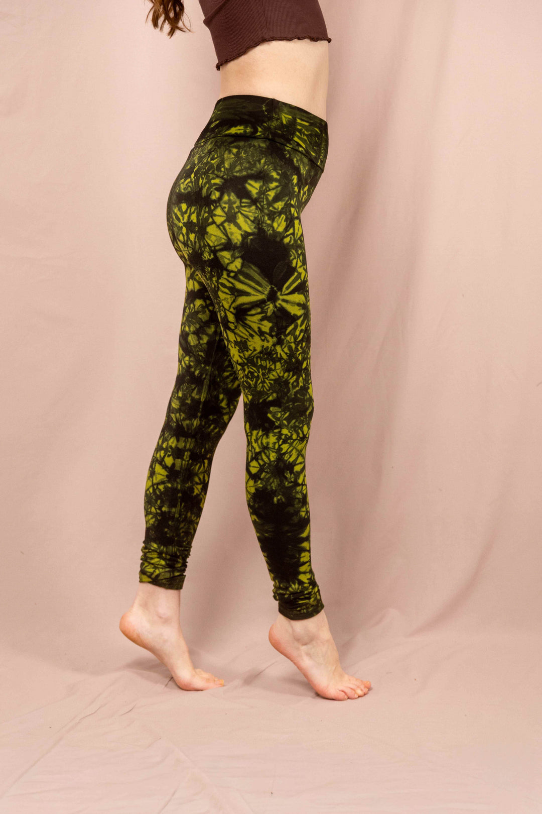 Leggins, Sportleggins, Farbig, grün Schwarz, Yogaleggins, yogafashion
