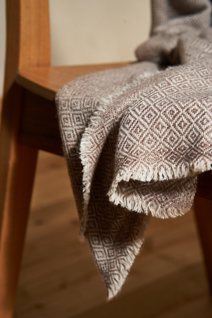 Decke aus 100% Kaschmir ~ DIAMOND BROWN