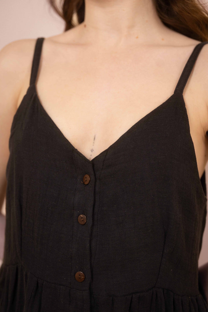 Kleid YOKO mit Knöpfen ~ schwarz
