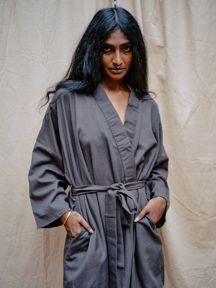Kimono aus Baumwolle, Blau