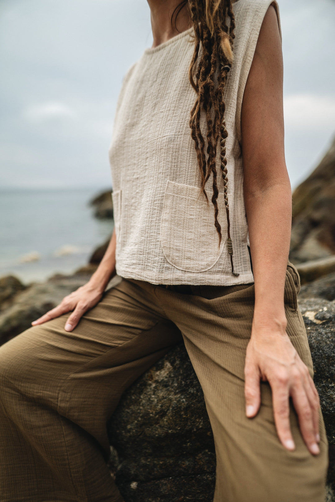 Bio-Musselin Hose ~ OLIVE