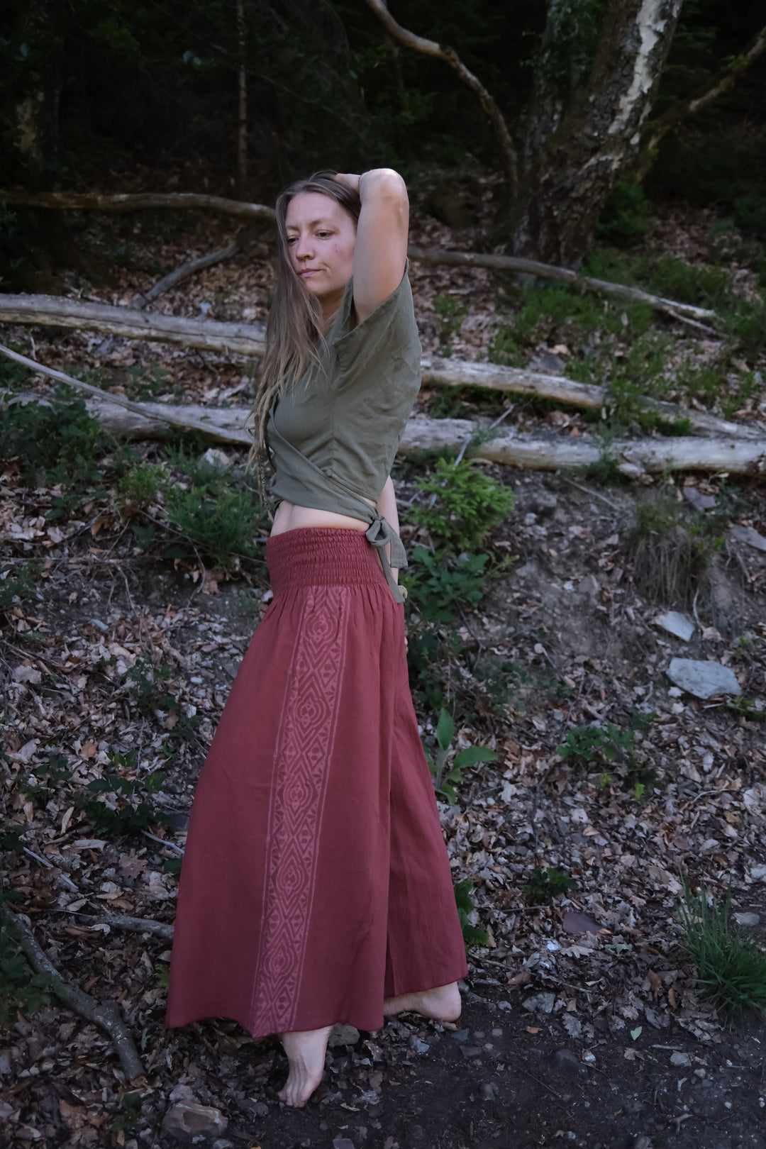 Maxi Hose ~ MALOU ROST LIGHT mit blassem Druck
