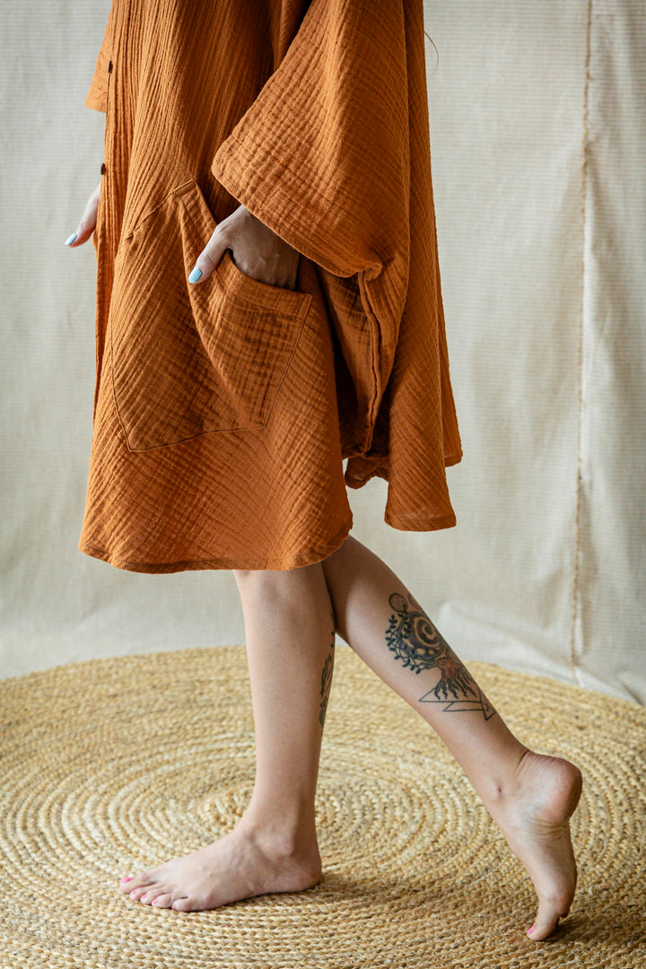 Musselin Poncho-Kleid ~ FIRE