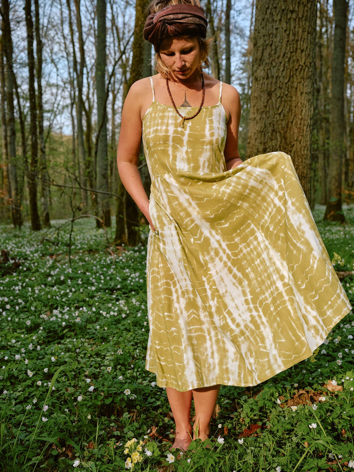 Batik Kleid FAIRY, Langes Blockprint-Keid ANEETA, Trägerkleid, Ärmellos, Sommerkleid, Maxikleid in Rot, Vintagekleid, Urlaubskleid, Strandkleid, 